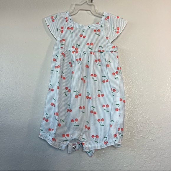 Baby Girls Cherries Romper Just One You - Picture 3 of 11